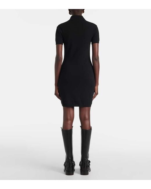 Vestido Polo De Mezcla De Algodon Burberry de color Black