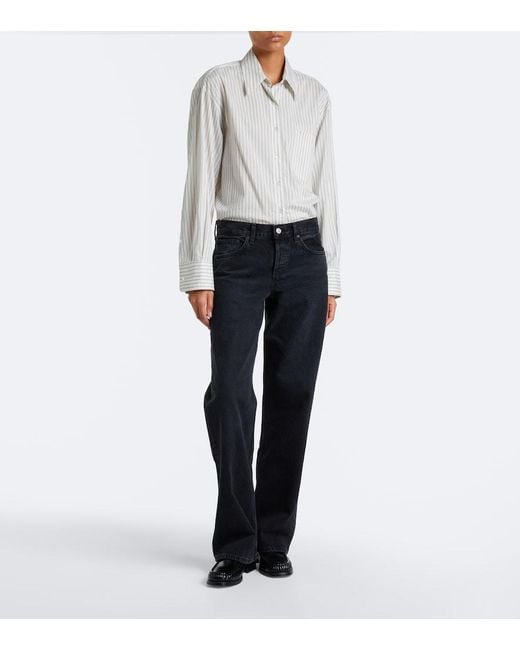 Agolde Black Low Rise Loose Wide-Leg Jeans