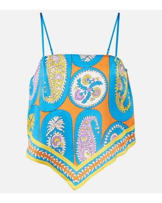 ALÉMAIS Blue Flores Printed Top