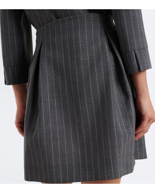 Valentino Gray Pinstripe Virgin Wool Miniskirt