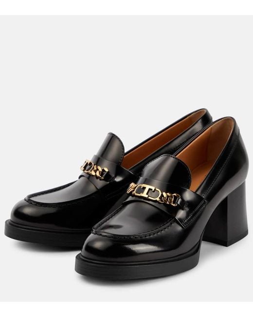 Salones Tipo Mocasin De Piel Tod's de color Black