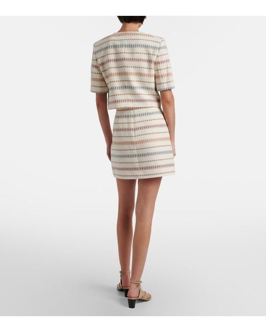 Veronica Beard Natural Ohemia Cotton And Wool-Blend Miniskirt