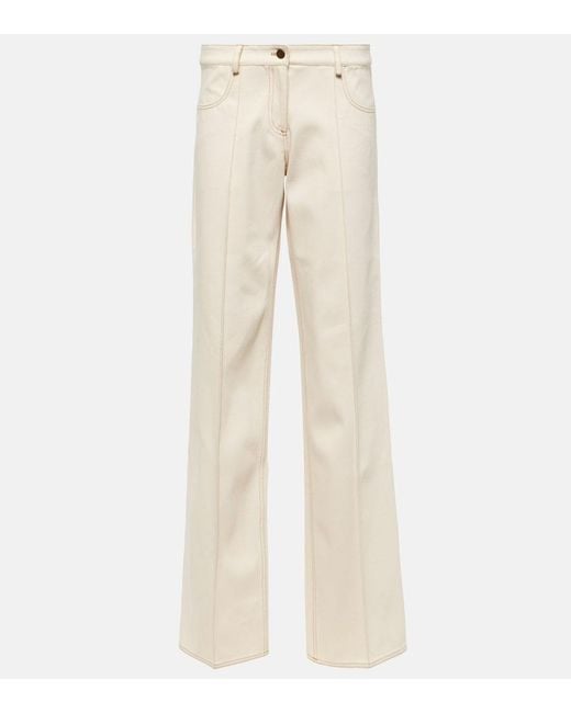 AYA MUSE Natural Tuxis Low-Rise Cotton Wide-Leg Pants