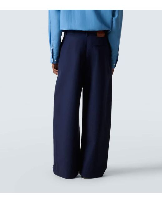 Pantalones Anchos De Saten De Algodon Acne de hombre de color Blue
