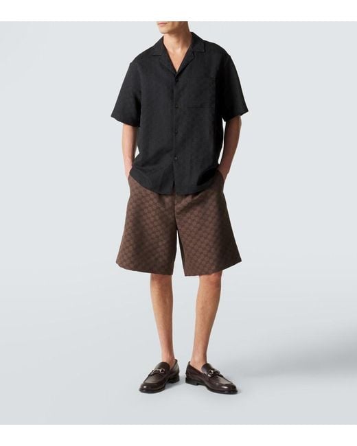 Gucci Brown Gg Canvas Bermuda Shorts for men