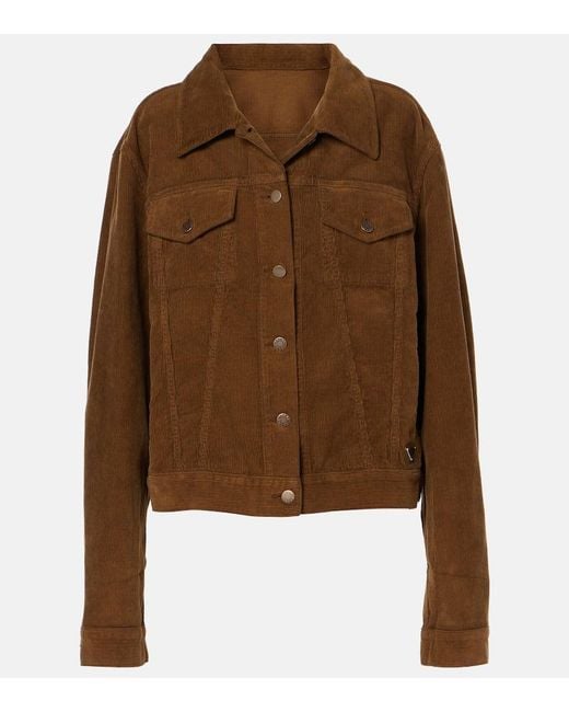 Prada Brown Caramel-coloured Shirt Jacket In Corduroy