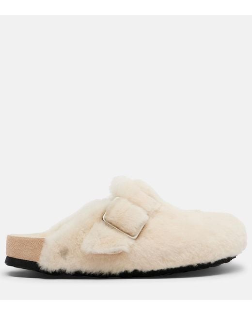 Birkenstock Natural Boston Shearling Clogs