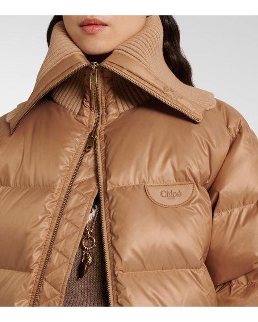 Chloé Natural Oversized Quilted Down Jacket