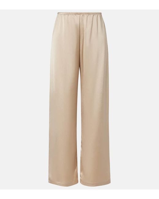 Leset Natural Weite Mid-Rise-Hose Barb Aus Satin