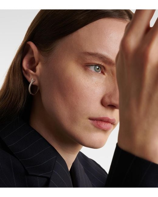 Repossi White Serti Sur Vide 18Kt Single Hoop Earring With Diamonds