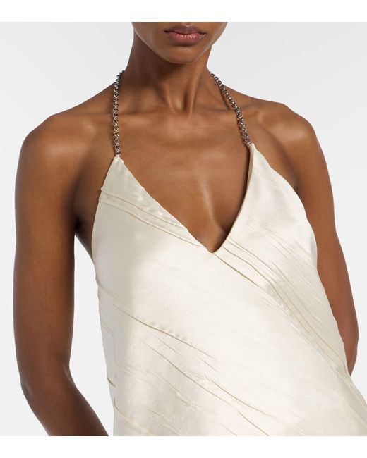 Sportmax White Fatuo Chain-Detail Satin Camisole
