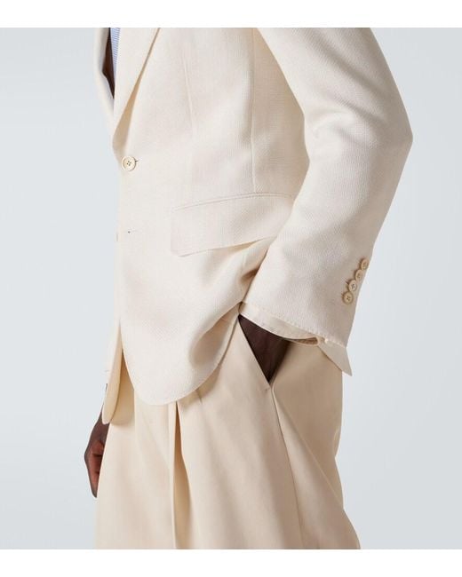 Tom Ford White Shelton Wool, Silk, And Linen Blazer for men