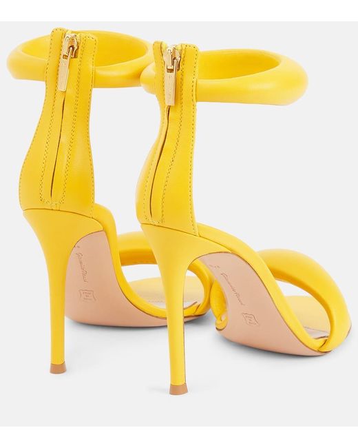 Gianvito Rossi Yellow Bijoux 105 Leather Sandals