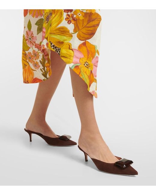 Gianvito Rossi Brown Jaipur Suede Mules