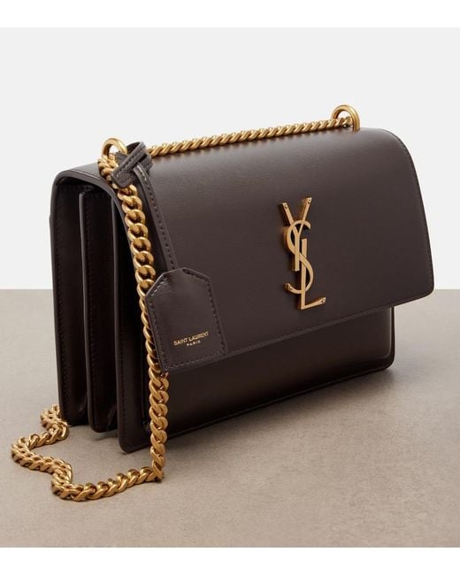 Saint Laurent Black Cassandre Leather Shoulder Bag