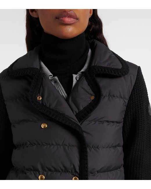 Moncler Black Mantel Aus Wolle Und Kaschmir