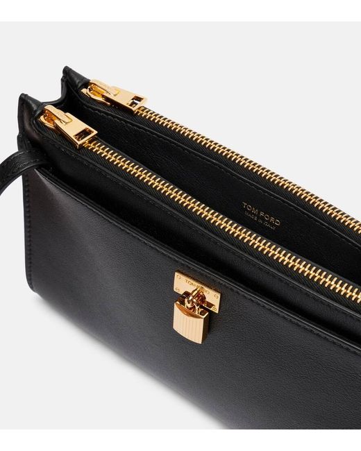 Tom Ford Black Schultertasche Padlock Mini Aus Leder