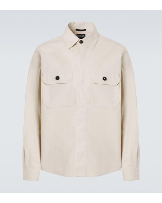 Zegna Natural Cotton-Blend Overshirt for men