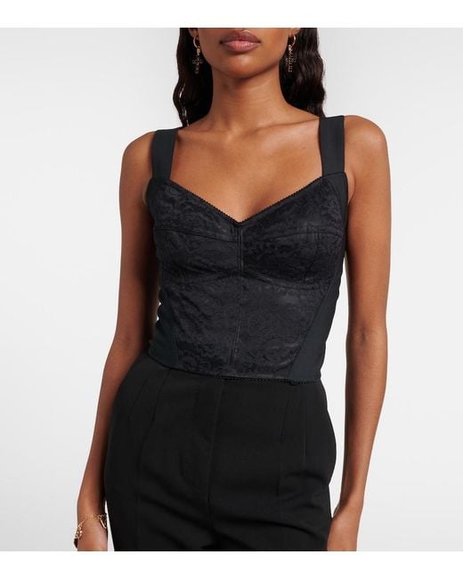 Dolce & Gabbana Black Shaper Corset Bustier Top