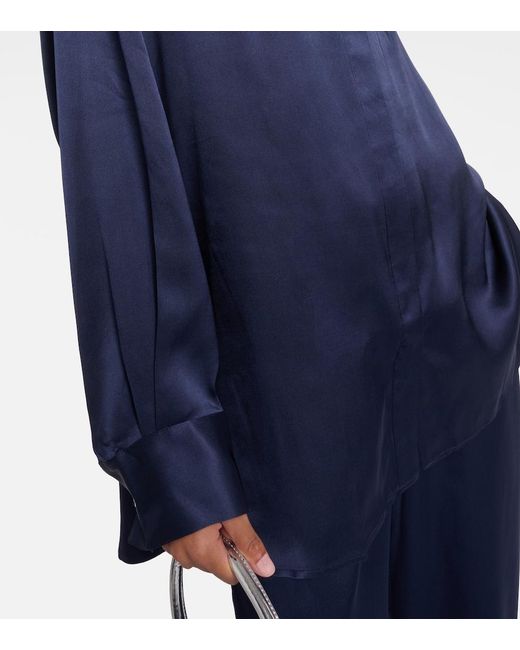 Asceno Blue Mia Silk Shirt