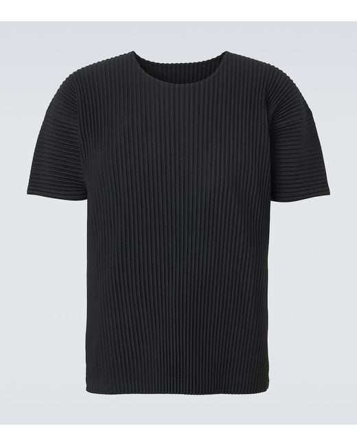 Homme Plissé Issey Miyake Black Basics Pleated T-Shirt for men