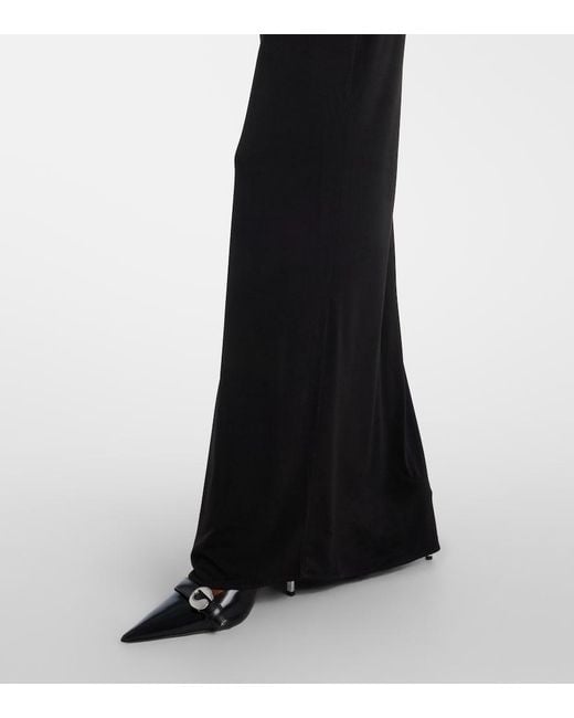 Coperni Black Logo Necklace Embellished Halterneck Gown