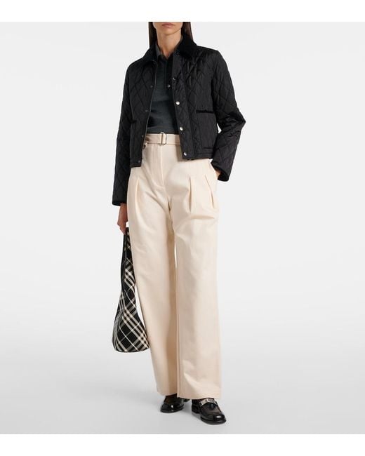 Burberry Natural Cotton Gabardine Tapered Pants