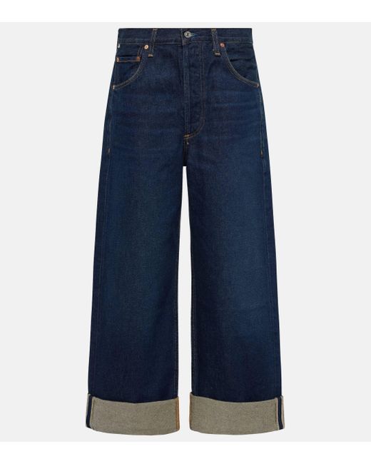 Citizens of Humanity Blue Ayla Mid-rise Wide-leg Jeans