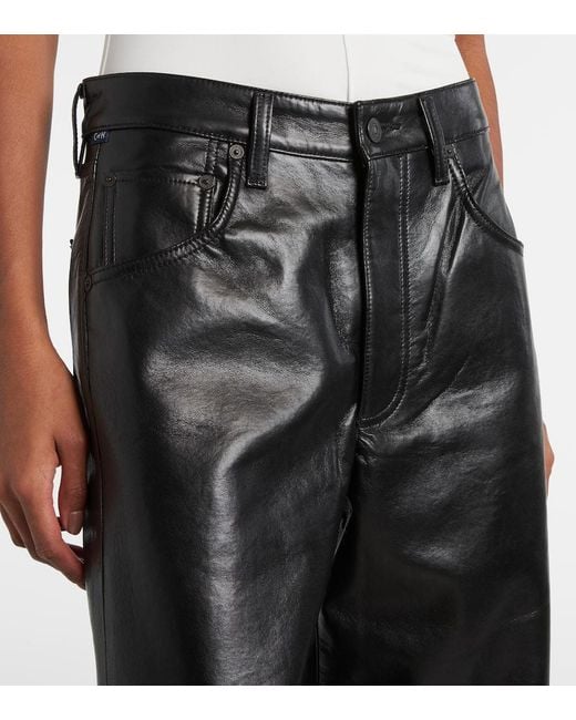 Citizens of Humanity Black Ayla High-Rise Wide-Leg Pants