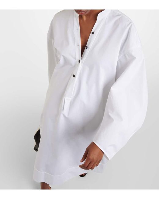 Vestido midi Brom de algodon Khaite de color White