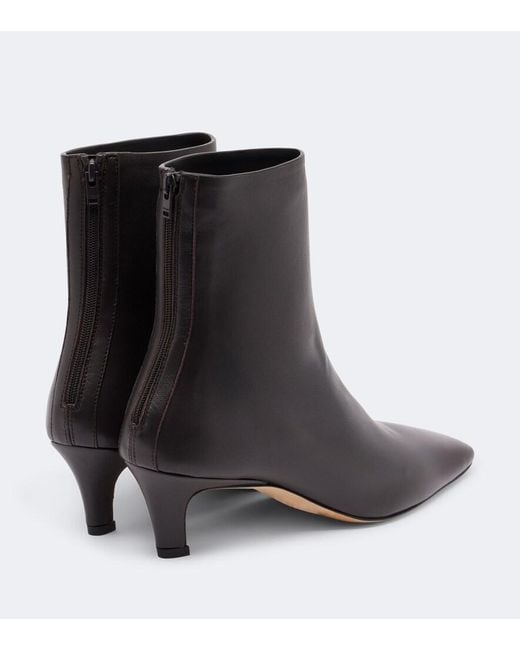 Totême Black Leather Ankle Boots