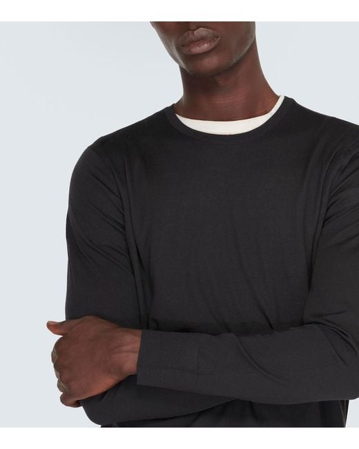 Loro Piana Black Knitted Virgin Wool Top for men