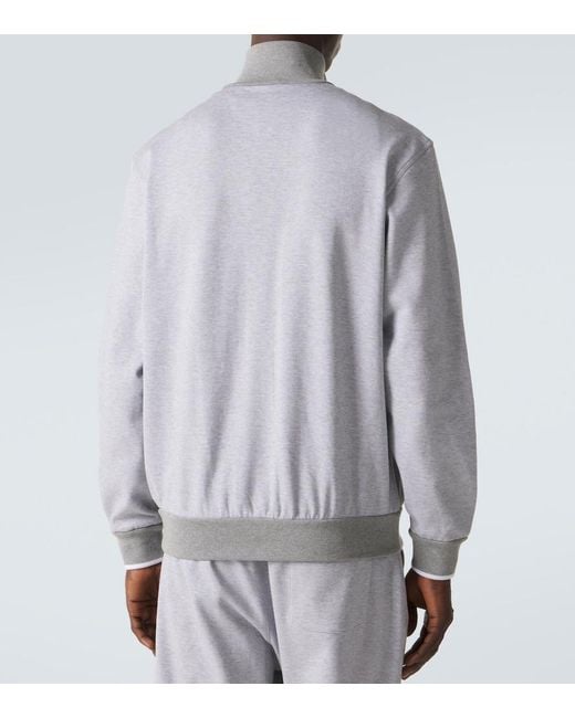 Brioni Gray Cotton-Blend Track Jacket for men