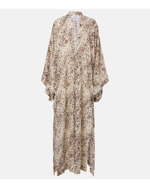The Attico Natural Leopard-Print Cotton Beach Cover-Up