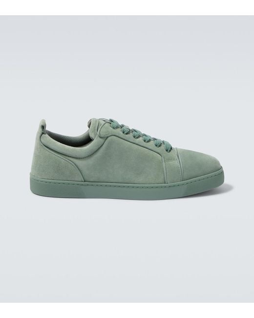 Christian Louboutin Green Louis Junior Orlato Velour Sneakers for men