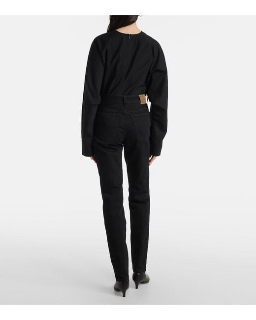 Totême Black High-Rise Slim Jeans