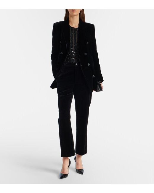 Polo Ralph Lauren Black Sequined Mesh And Jersey Bodysuit