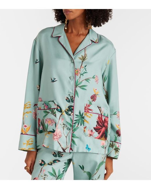 LaDoubleJ Blue Printed Silk Shirt