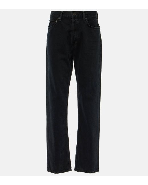 Agolde Black 90's Pinch Waist High-rise Straight Jeans