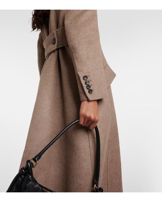 Abrigo largo de cashmere y lana Max Mara de color Natural