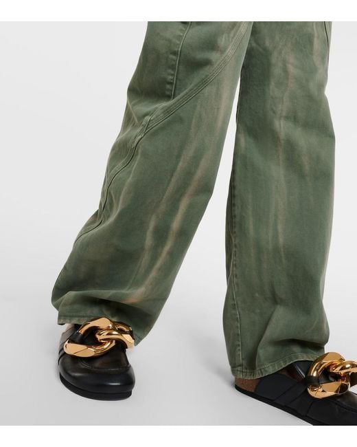 Jeans rectos Twisted de tiro alto J.W. Anderson de color Green