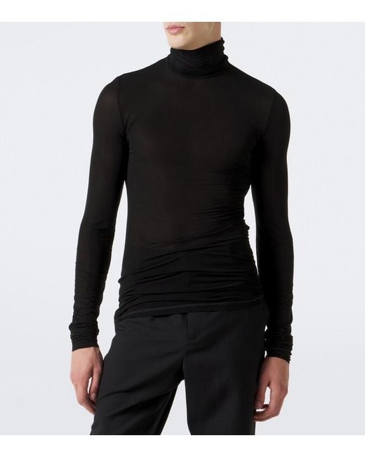 Saint Laurent Black Jersey Turtleneck Top for men
