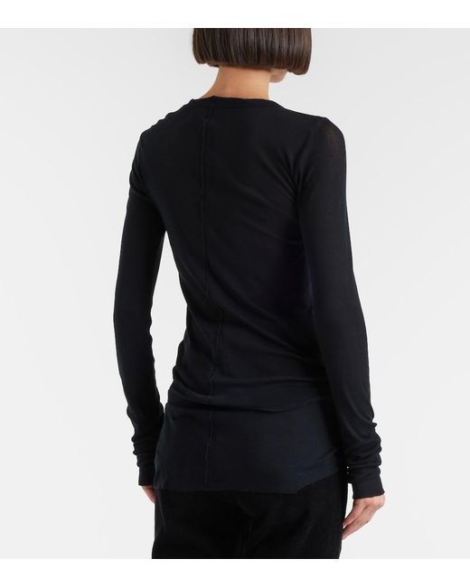 Rick Owens Blue Cotton Jersey Top
