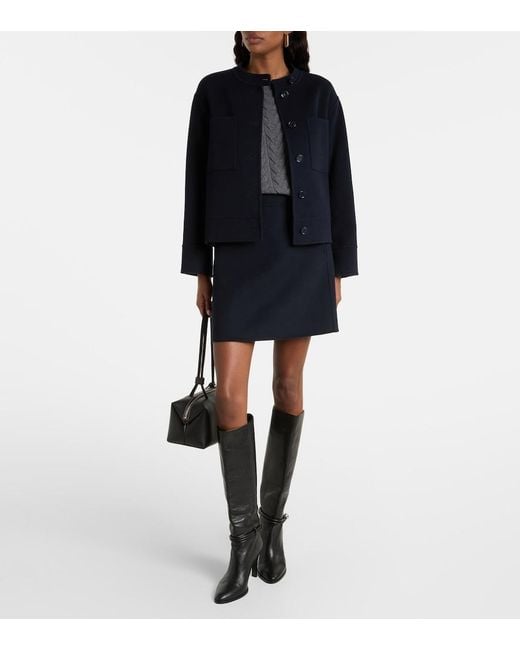 Max Mara Blue Sarah Virgin Wool Jacket