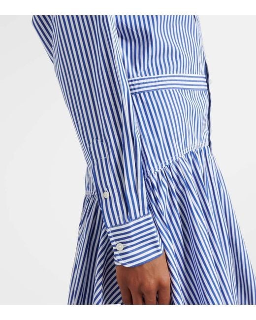 Polo Ralph Lauren Blue Striped Cotton Shirt Dress
