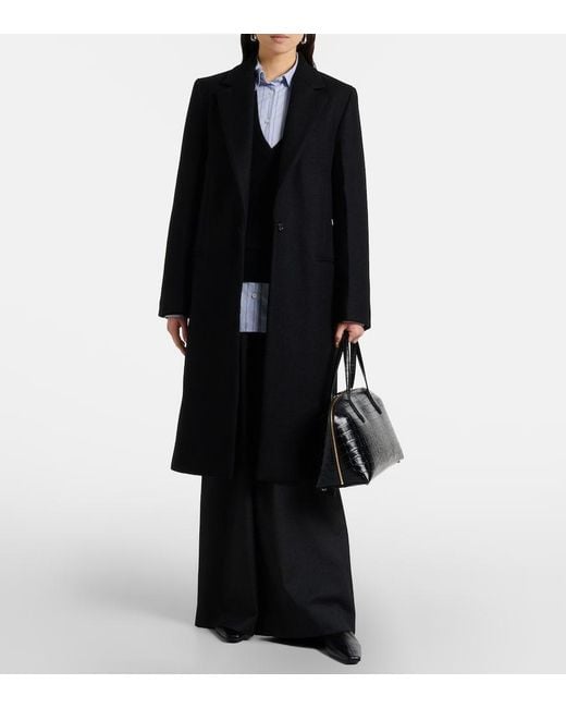 Totême Black Leather Ankle Boots