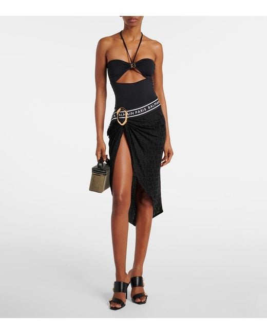 Balmain Black Logo Beach Cover-Up