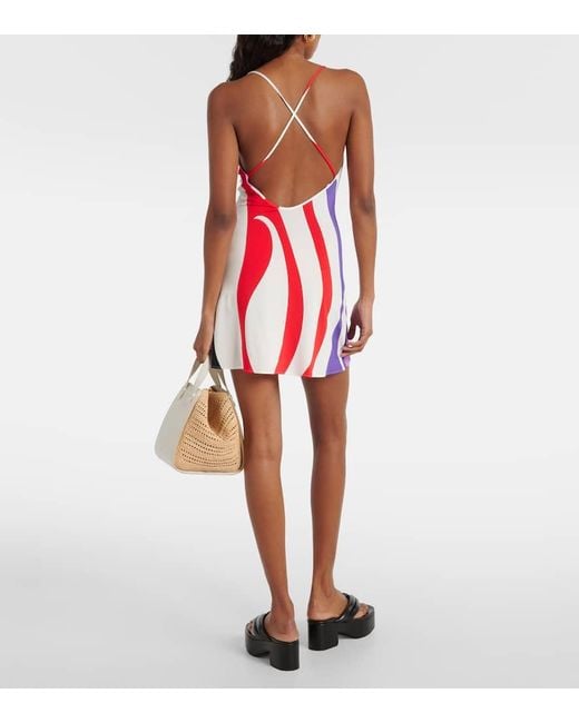 Vestido Corto Con Estampado Marmo Emilio Pucci de color Red