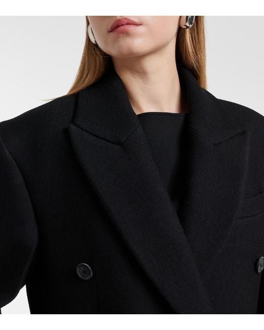 Abrigo Cruzado De Lana Virgen Rohe de color Black