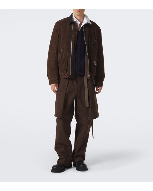 Sacai Brown Cotton-Blend Ripstop Cargo Pants for men